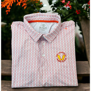 Scales Golf Polo Shirt Men’s Size L The Legends GC Parris Island Logo EUC